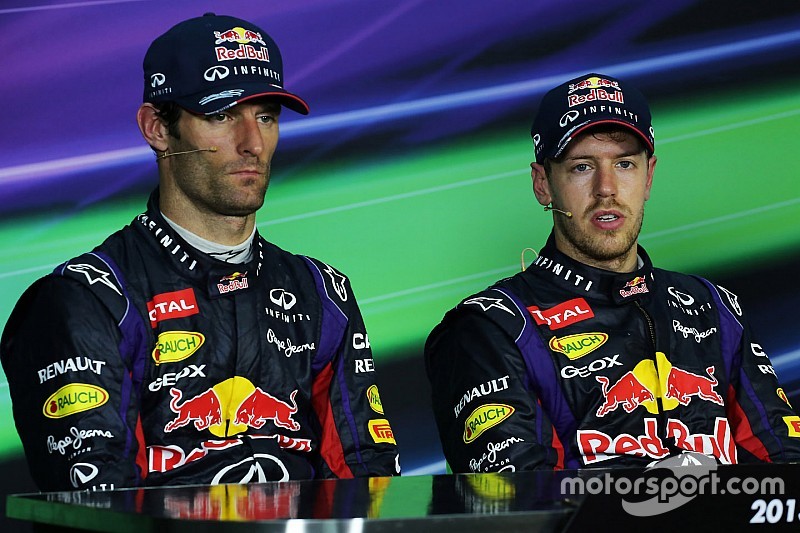 Coletiva pós-corrida, Mark Webber, Red Bull Racing, segundo; Sebastian Vettel, Red Bull Racing, venc