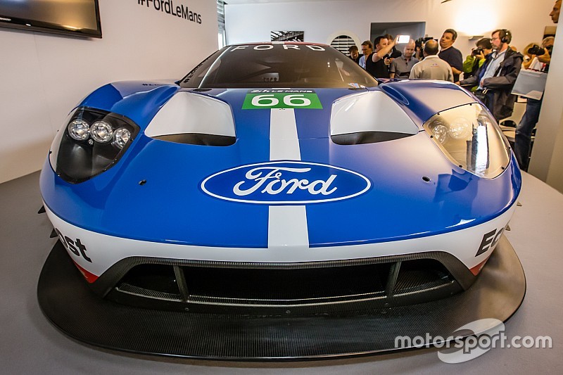 La nouvelle Ford GT aux spécifications GTE 2016, qui sera préparée par le Chip Ganassi Racing aux 24h du Mans 2016