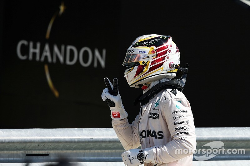 Race winner Lewis Hamilton, Mercedes AMG F1 celebrates in parc ferme
