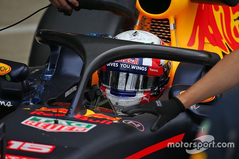 Pierre Gasly, Red Bull Racing RB12 Test Driver running the Halo cockpit cover