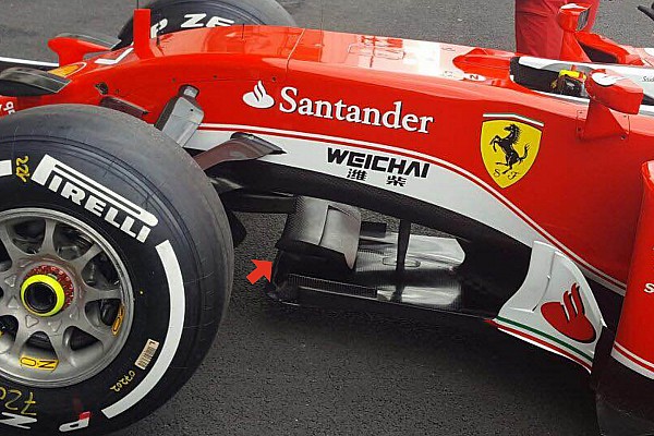 T&eacute;cnica: bandeja divisoria del Ferrari SF16-H en M&eacute;xico