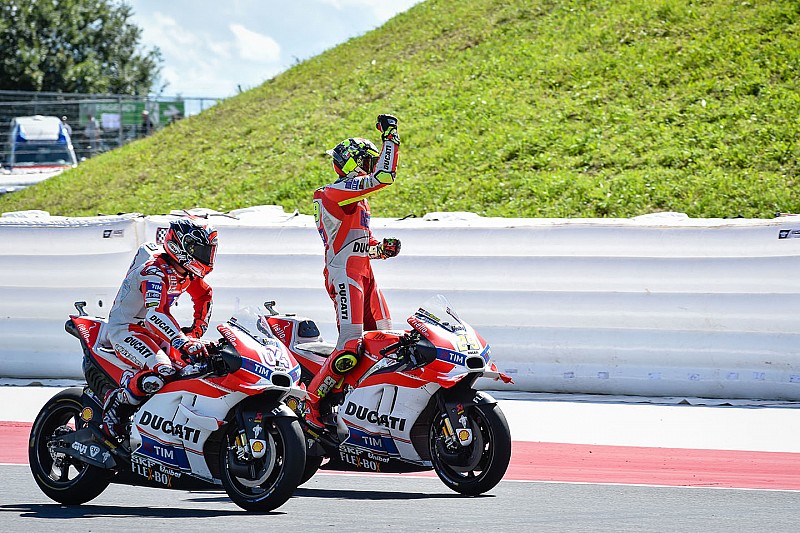 Winner Andrea Iannone, Ducati Team and second place Andrea Dovizioso, Ducati Team