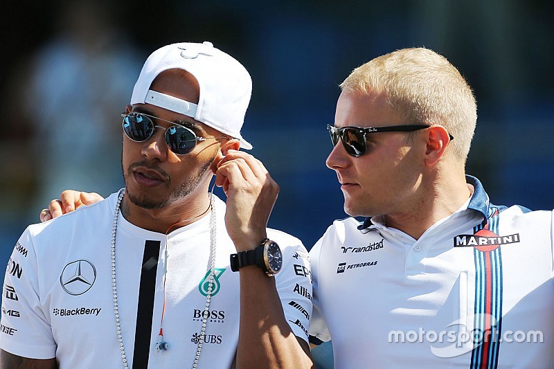 Lewis Hamilton, Mercedes AMG F1 e Valtteri Bottas, Williams