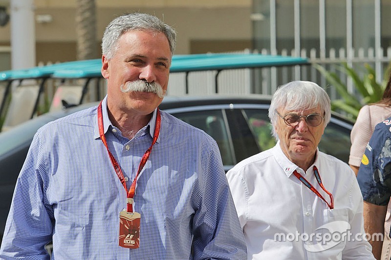 Chase Carey, Formula One Group Chairman with Bernie Ecclestone and Christian Horner,  Red Bull Racing Team Principal