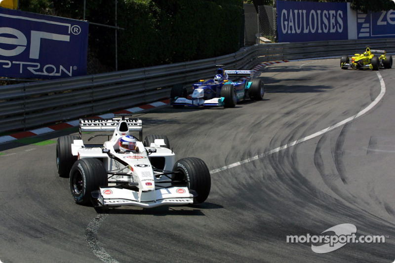 Olivier Panis, Kimi Raikkonen and Heinz-Harald Frentzen