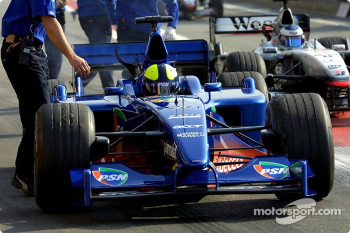 Luciano Burti y Mika Häkkinen