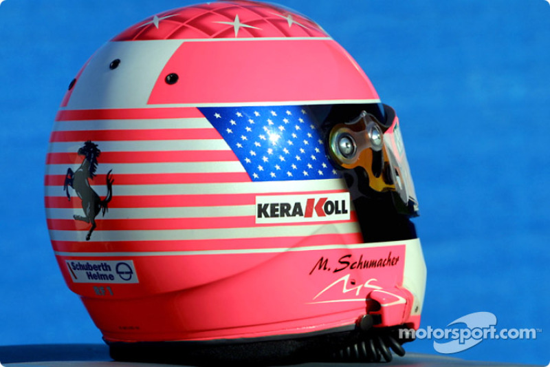 Casco especial para Michael Schumacher para el Gran Premio de Estados Unidos