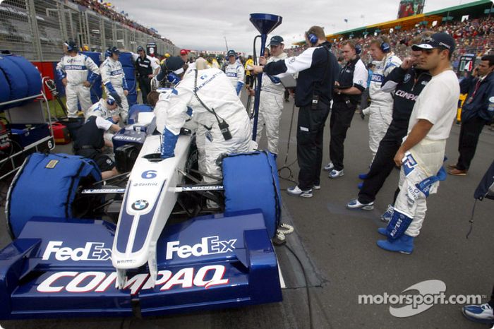 Juan Pablo Montoya en la parrilla