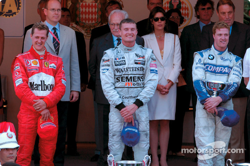 2002: 1. David Coulthard, 2. Michael Schumacher, 3. Ralf Schumacher
