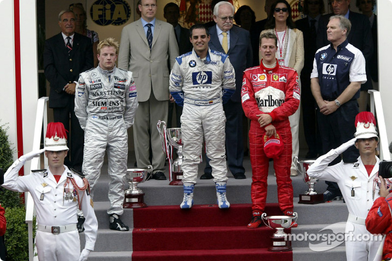 2003: 1. Juan Pablo Montoya, 2. Kimi Räikkönen, 3. Michael Schumacher