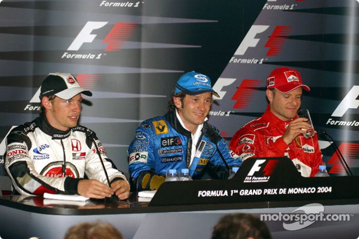 Conferencia de prensa: ganador de la carrera Jarno Trulli, Jenson Button y Rubens Barrichello