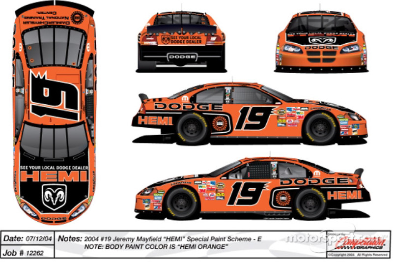 Special paint scheme on Jeremy Mayfield's Dodge at Kansas