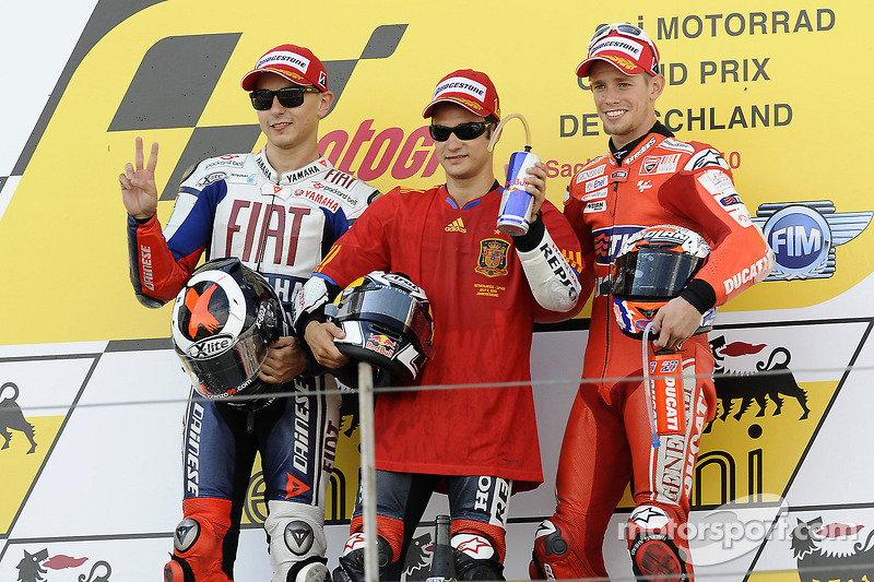 Podium: Sieger Dani Pedrosa, 2. Jorge Lorenzo, 3. Casey Stoner