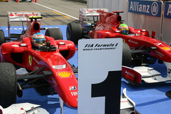 Race winner Fernando Alonso, Scuderia Ferrari and second place Felipe Massa, Scuderia Ferrari