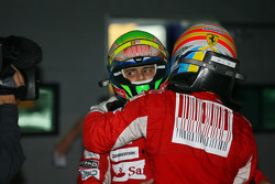Fernando Alonso (Ferrari), vainqueur, avec son coéquipier Felipe Massa