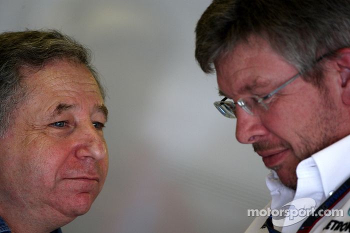 Jean Todt, Presidente de la FIA y el jefe de equipo Ross Brawn, Mercedes GP