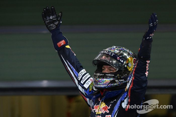 La celebración de Sebastian Vettel, Red Bull Racing, campeón del mundo de F1 2010