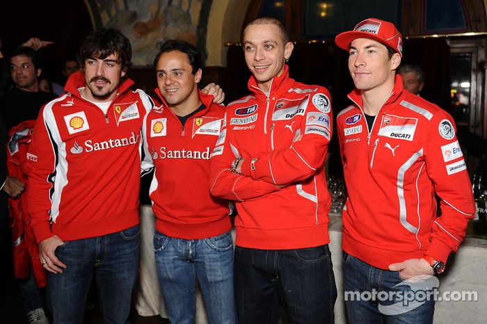 Fernando Alonso, Scuderia Ferrari, Felipe Massa, Scuderia Ferrari, Valentino Rossi, Ducati, Nicky Hayden, Ducati