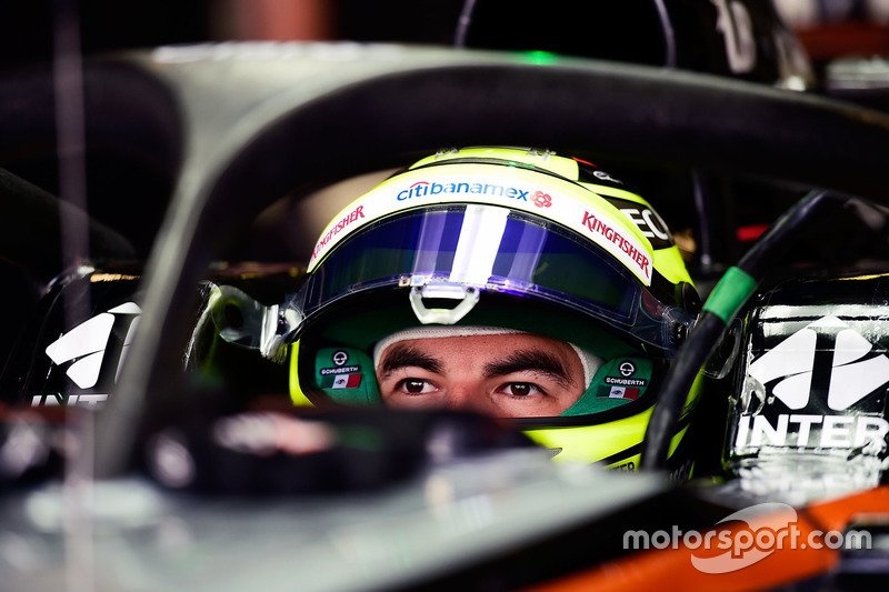 Sergio Pérez, Sahara Force India F1 VJM09 con la cubierta de la cabina Halo