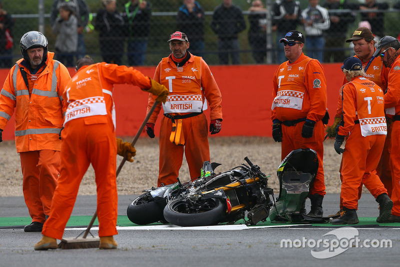 Moto de Pol Espargaro, Tech 3 Yamaha después del choque