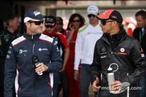 Rubens Barrichello, AT&T Williams, Lewis Hamilton, McLaren Mercedes