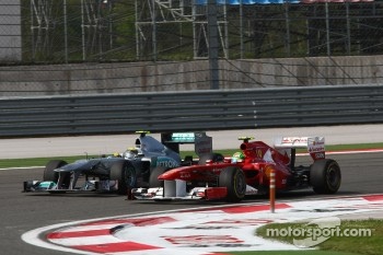 Nico Rosberg, Mercedes GP F1 Team and Felipe Massa, Scuderia Ferrari