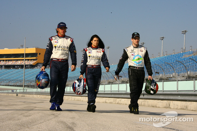 Buddy Rice, Danica Patrick and Paul Dana