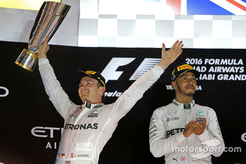 Podio: ganador de la carrera Lewis Hamilton, Mercedes AMG F1, segundo lugar Nico Rosberg, Mercedes AMG F1