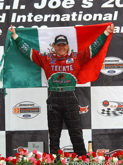 Podium: race winner Adrian Fernandez