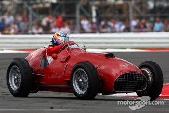 Fernando Alonso in the Ferrari 375 F1, now owned by Bernie Ecclestone
