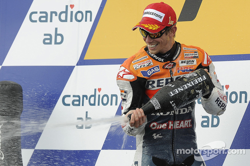 Podium: race winner Casey Stoner, Repsol Honda Team