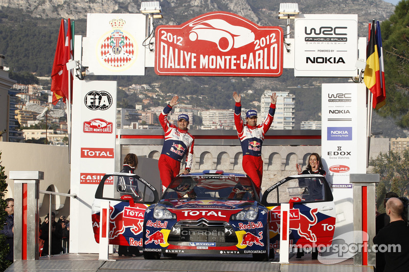 Подіум: переможці Себастьян Лоеб і Даніель Елена, Citroen DS3 WRC, Citroen Total World Rally Team
