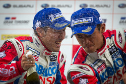 GT500 podium: winners Juichi Wakisaka and Hiroaki Ishiura