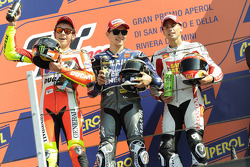 Podium: Sieger Jorge Lorenzo; 2. Valentino Rossi; 3. Alvaro Bautista