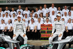 Michael Schumacher, Mercedes AMG F1 en Nico Rosberg, Mercedes AMG F1 teamfoto