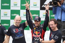 Sebastian Vettel, Red Bull Racing celebra su campeonato del mundo con Adrian Newey, jefe técnico de 