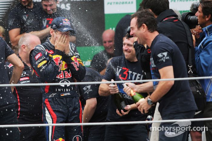 Sebastian Vettel, Red Bull Racing, celebra el campeonato del mundo 2012