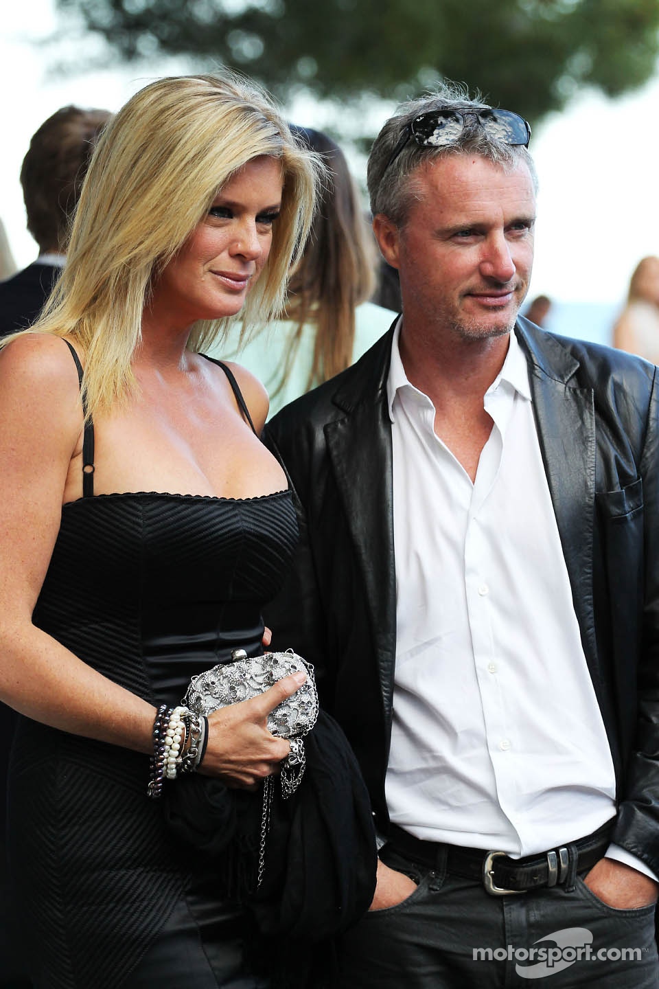 Eddie Irvine, with Rachel Hunter, at the Amber Lounge Fashion Show