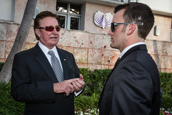 NASCAR Nationwide Series champion driver trophy Austin Dillon with Richard Childress