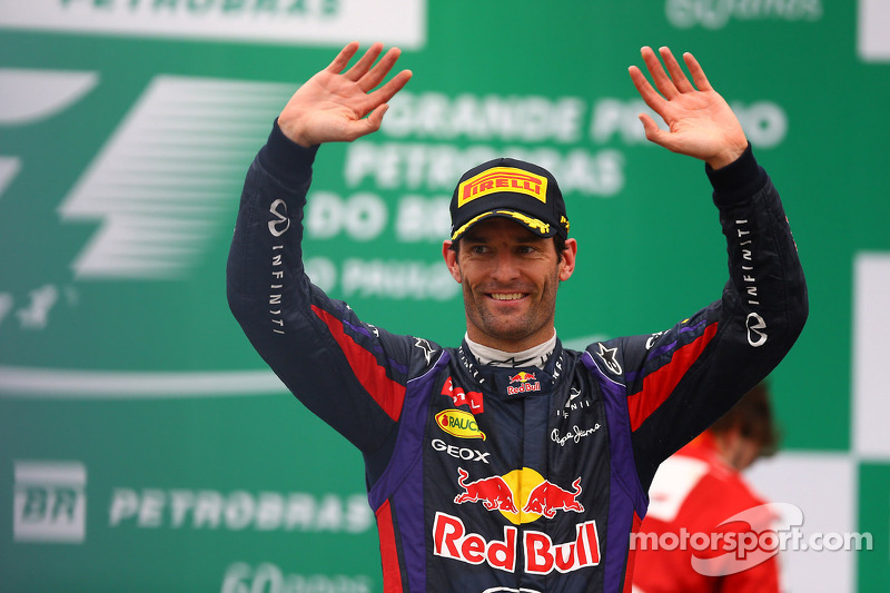 Mark Webber, Red Bull Racing comemora sua segunda posição e último GP no pódio