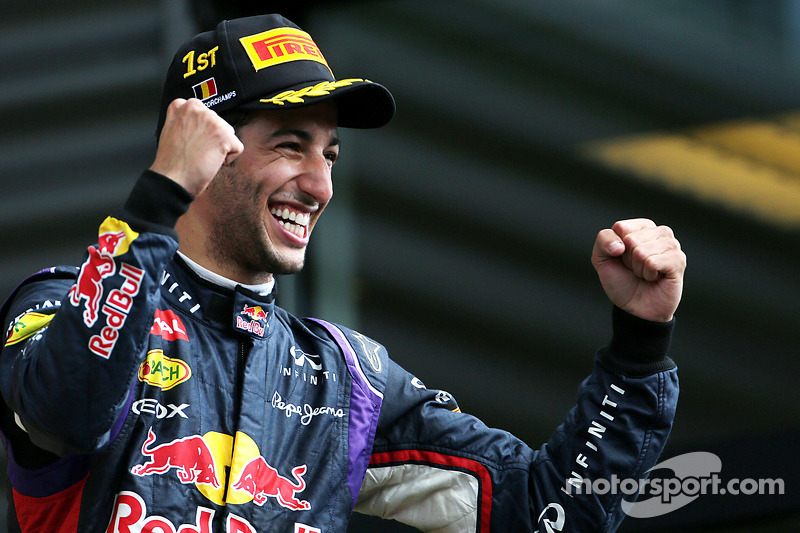 Victoria de Daniel Ricciardo, Red Bull Racing 08, en el GP de Bélgica 2014