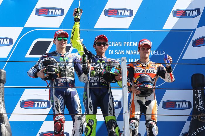 2014: 1. Valentino Rossi, 2. Jorge Lorenzo, 3. Dani Pedrosa