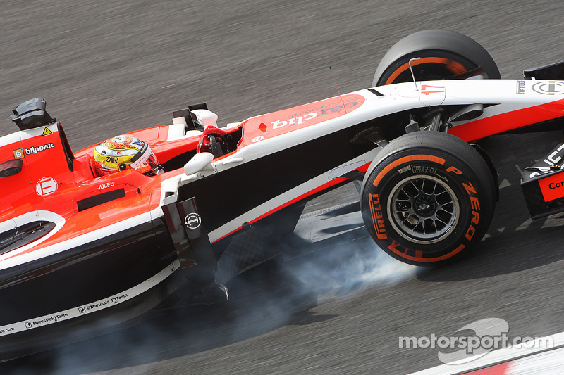 Jules Bianchi, Marussia F1 Team MR03 si blocca in frenata