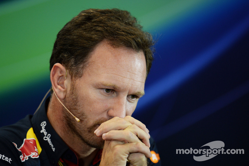 Christian Horner, chefe de equipe da Red Bull na coletiva de imprensa