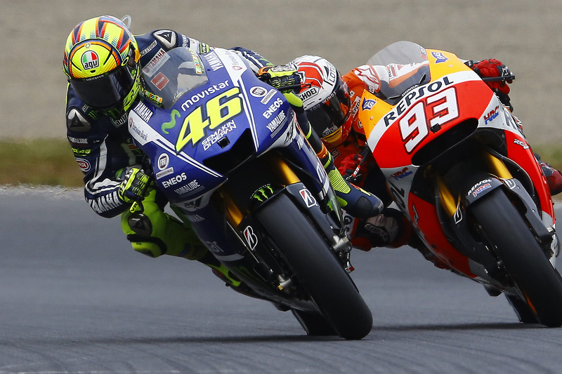 Valentino Rossi, Yamaha Facteury Racing en Marc Marquez, Repsol Honda Team