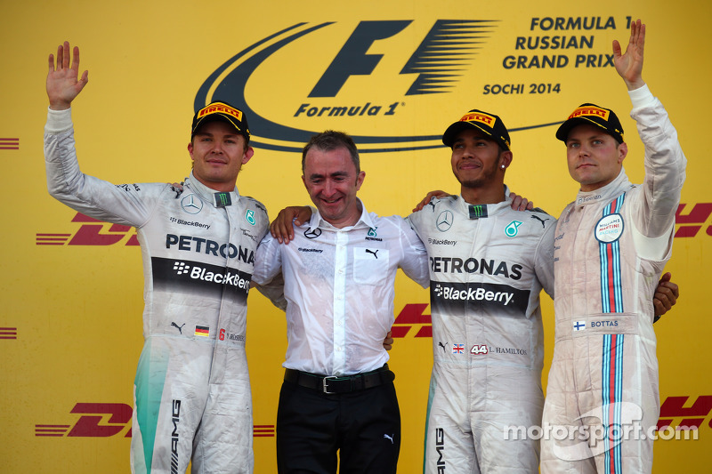 Nico Rosberg, Lewis Hamilton y Valtteri Bottas