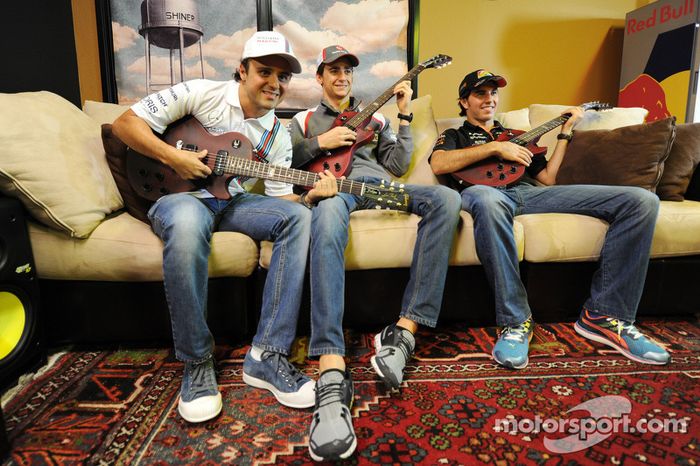 (De izquierda a derecha): Felipe Massa, Williams con Esteban Gutiérrez, Sauber y Sergio Pérez, Sahar