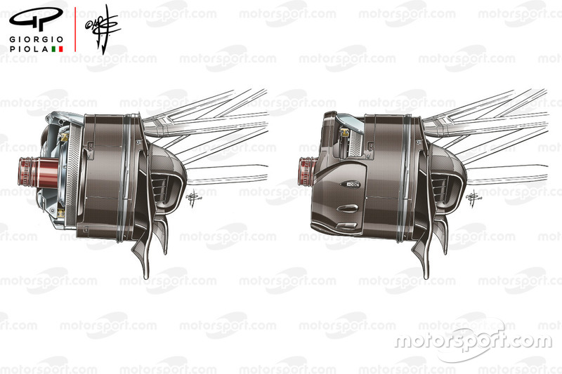Ductos de los frenos delanteros del Renault R.S.18