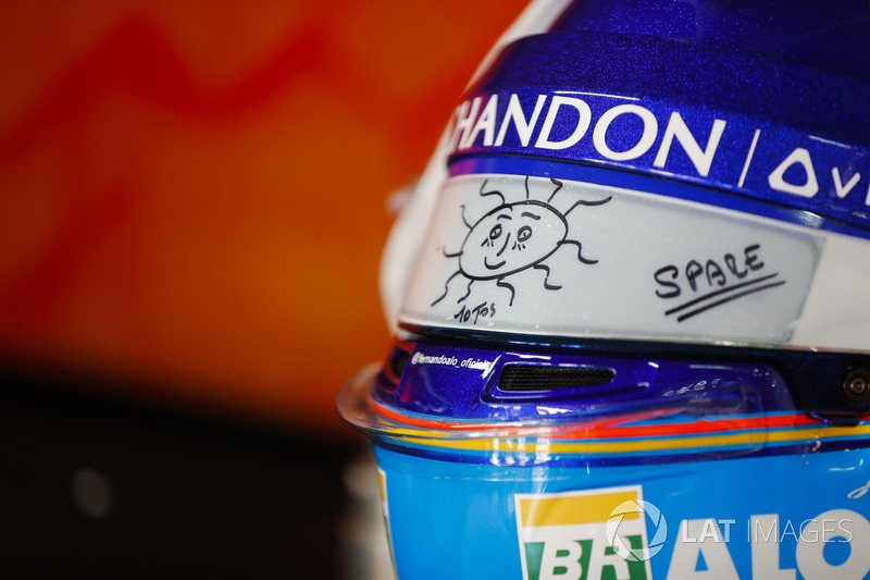 The helmet of Fernando Alonso, McLaren