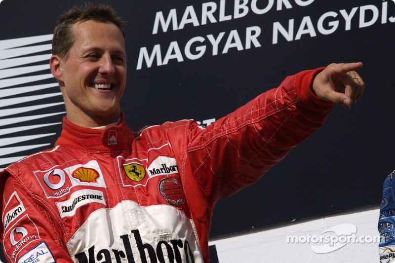 Podium: race winner Michael Schumacher